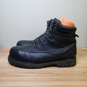 Chinook Men's Size 13 Mechanic Boot Black Leather Workwear Oil Resistant Utility